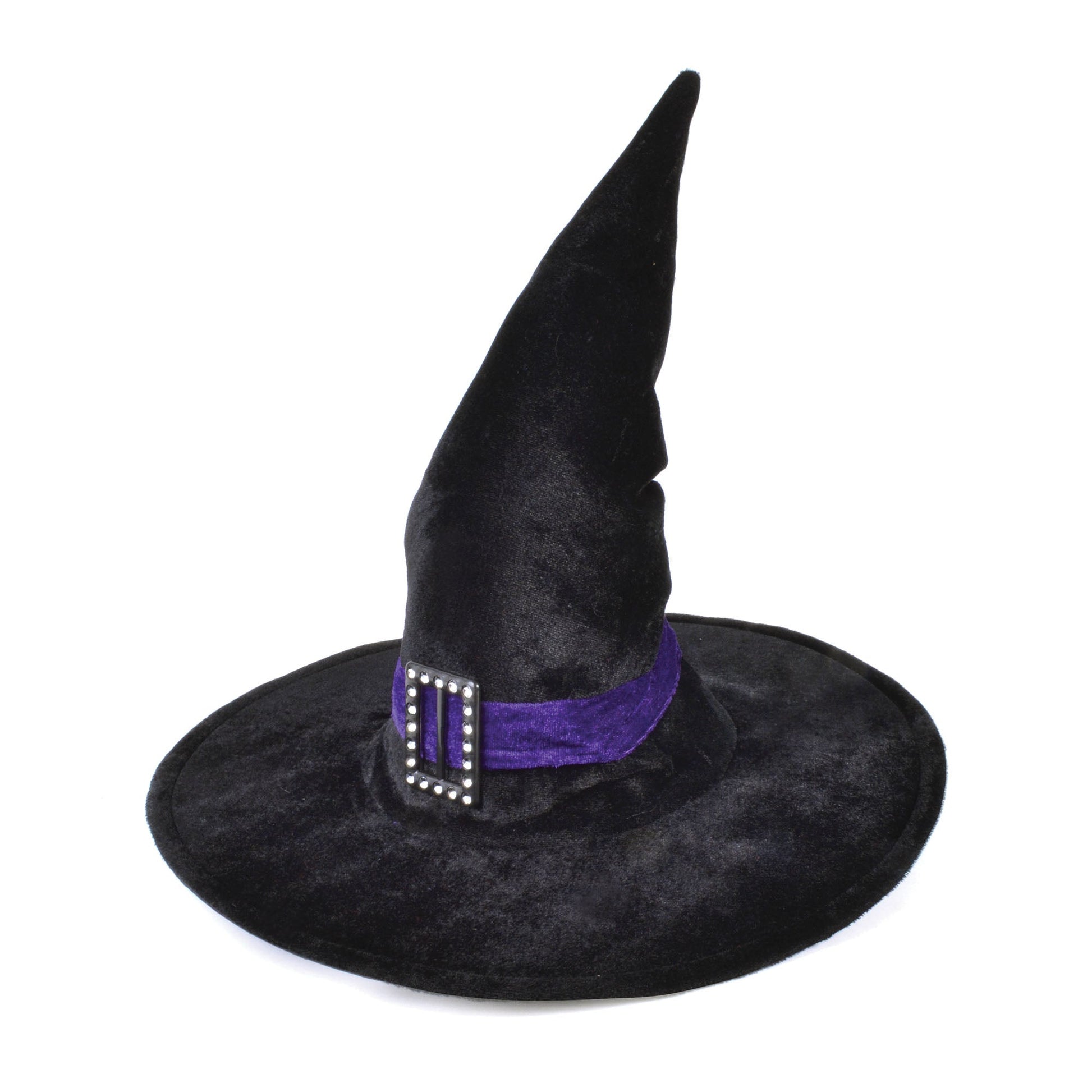 Womens Witch Hat Velvet Belt Buckle Hats Female Halloween Costume 1