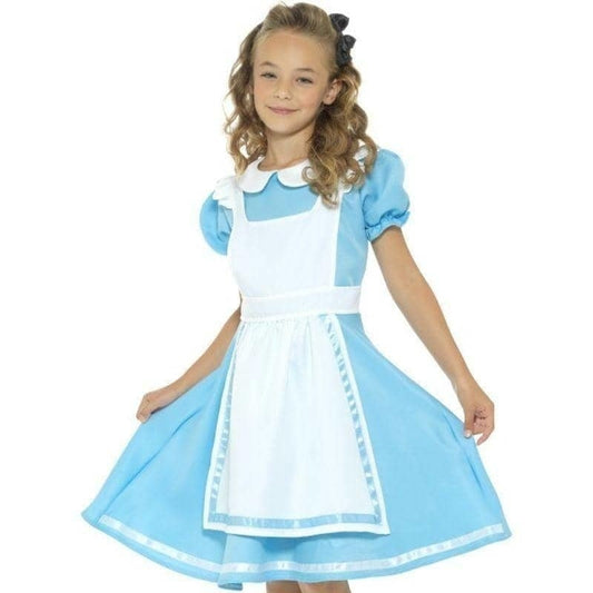 Wonderland Princess Costume Kids Alice Dress Blue Black Headband 1