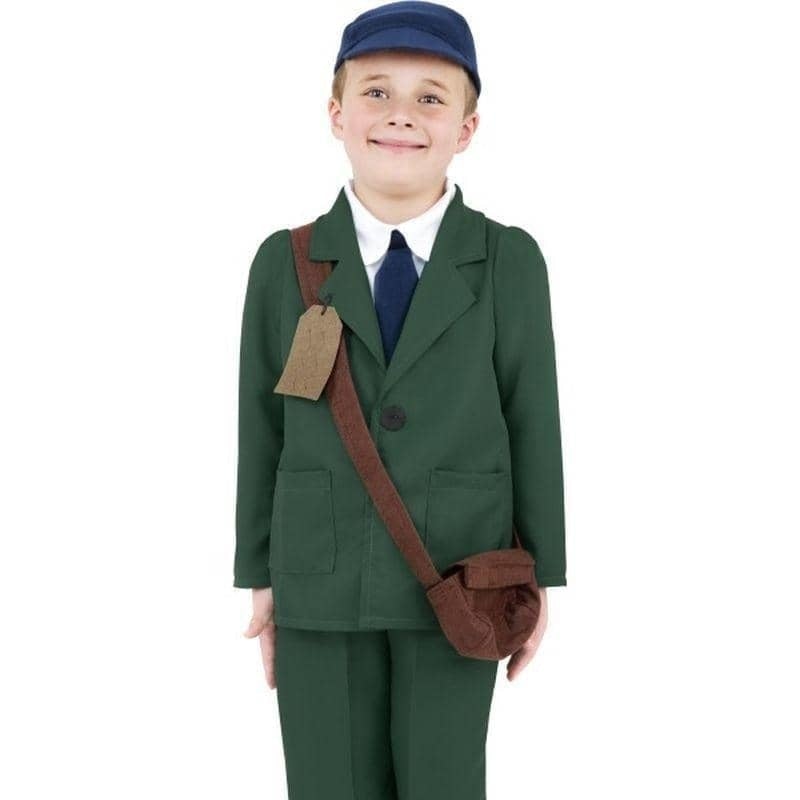 World War Ii Evacuee Boy Costume Kids Green_1