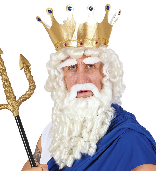 Olympian God Curly Locks Wig Withbeard, Moustache & Eyebrows In Box