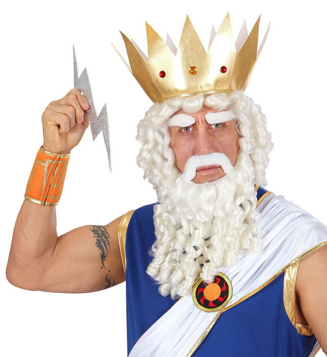 Olympian God Curly Locks Wig Withbeard, Moustache & Eyebrows In Box