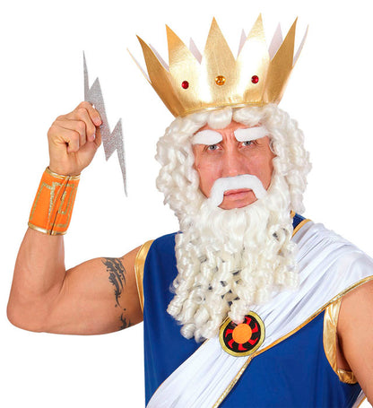 Olympian God Curly Locks Wig Withbeard, Moustache & Eyebrows In Box