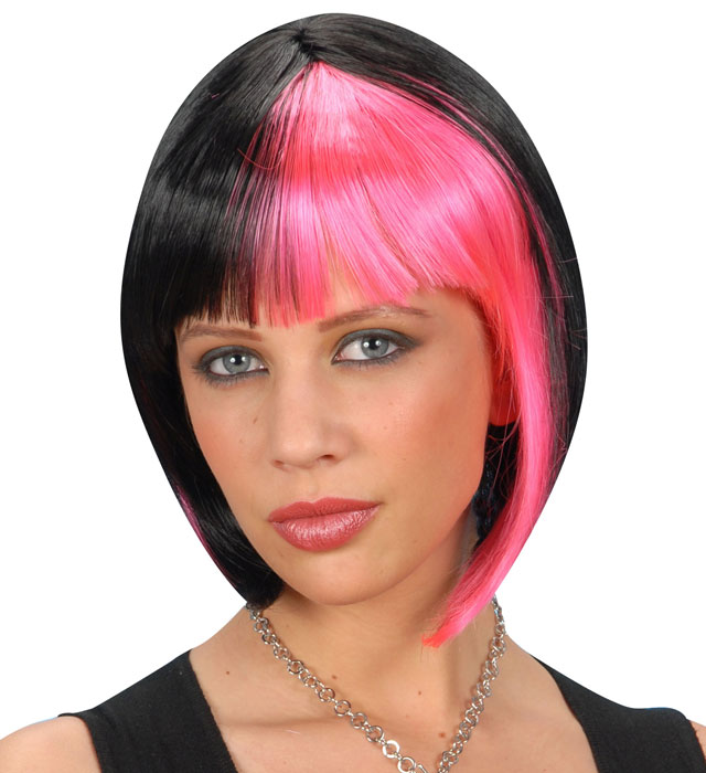 Zoey Wig Black With Pink Streaks- In Box