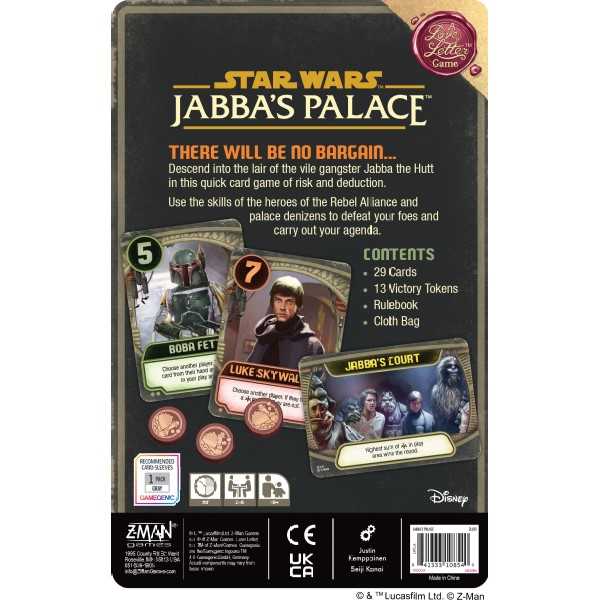 Star Wars Jabbas Palace A Love Letter Game Board Game by Z Man 6