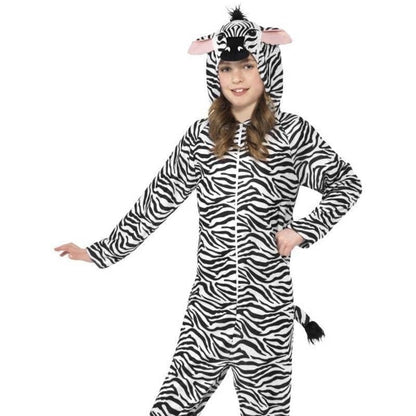 Zebra Costume Kids Black White Onesie 1