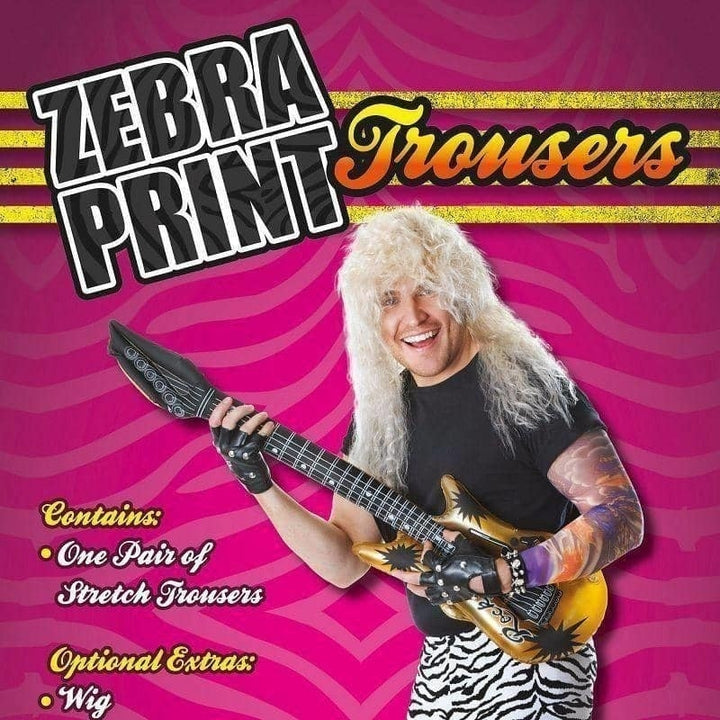 Size Chart Zebra Print Trousers Adult Rocker Costume