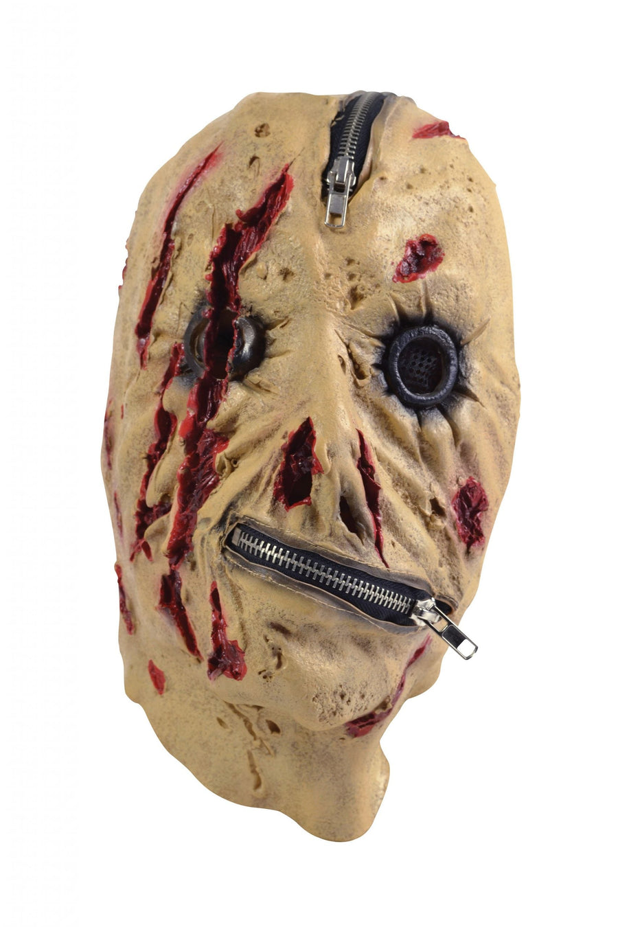 Zipper Face Rubber Mask Halloween Costume_1