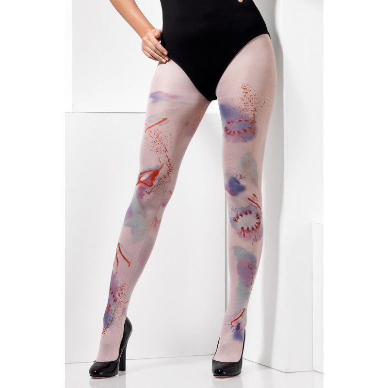 Zombie Attack Opaque Tights Adult Nude 1