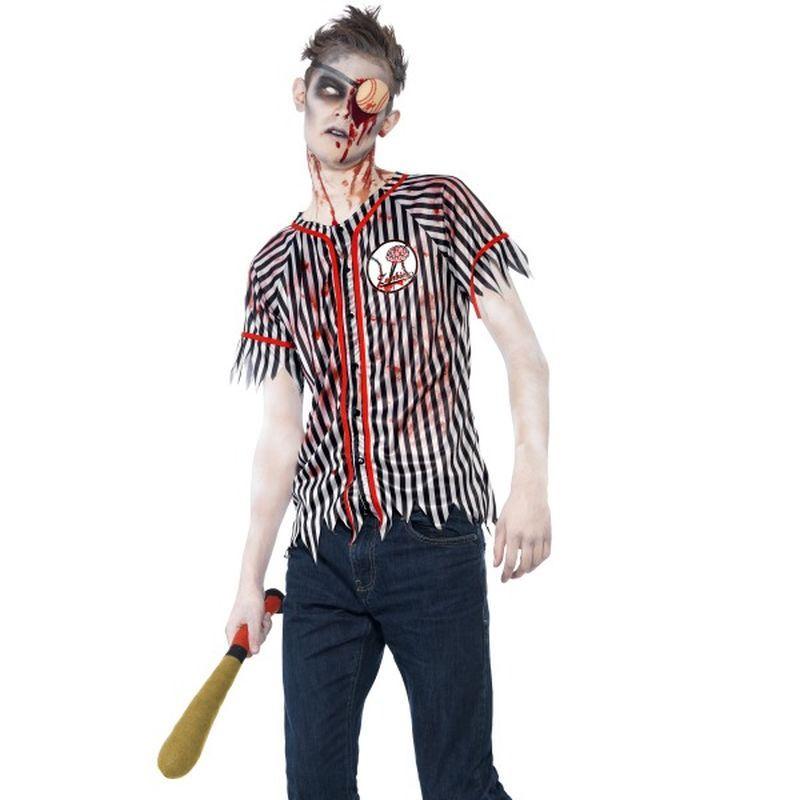 Zombie Baseball Player Costume Kids White Black_1