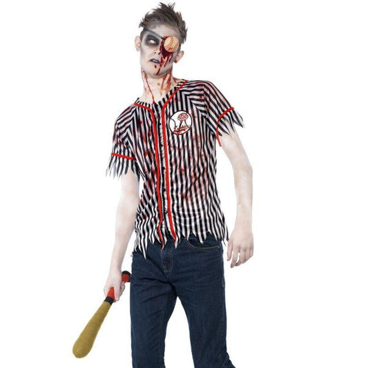 Zombie Baseball Player Costume Kids White Black 1