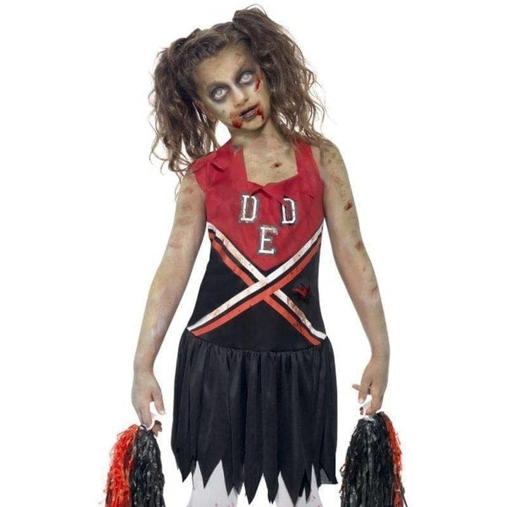 Zombie Cheerleader Costume Kids Red Black_1
