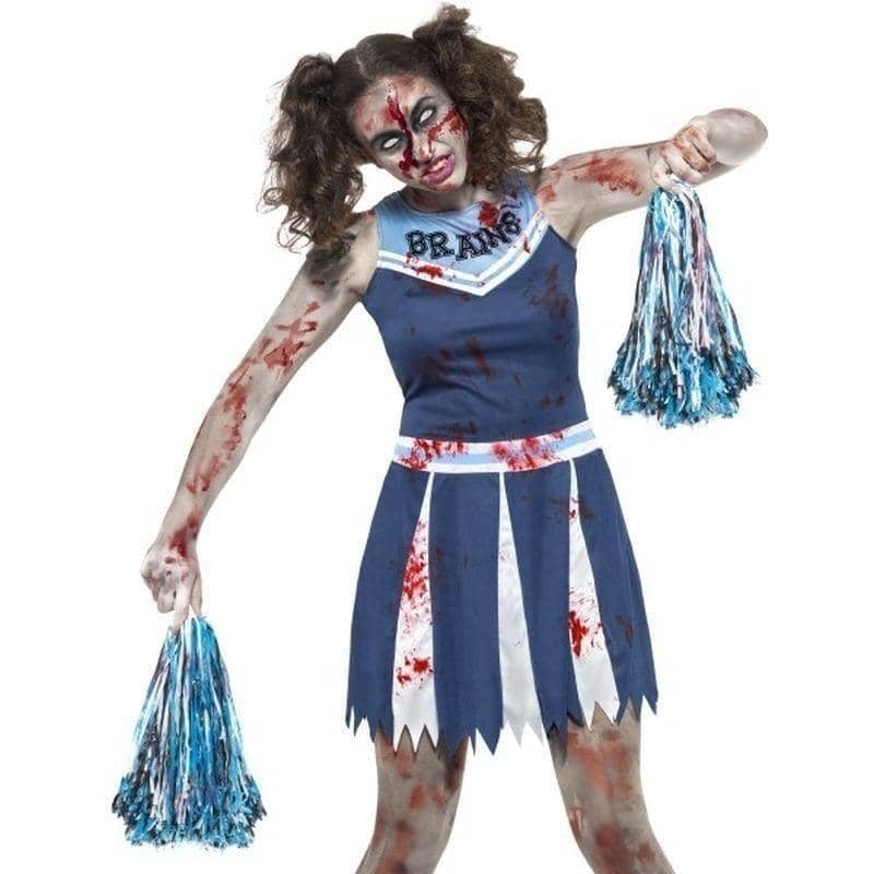 Zombie Cheerleader Costume Teen Blue_1