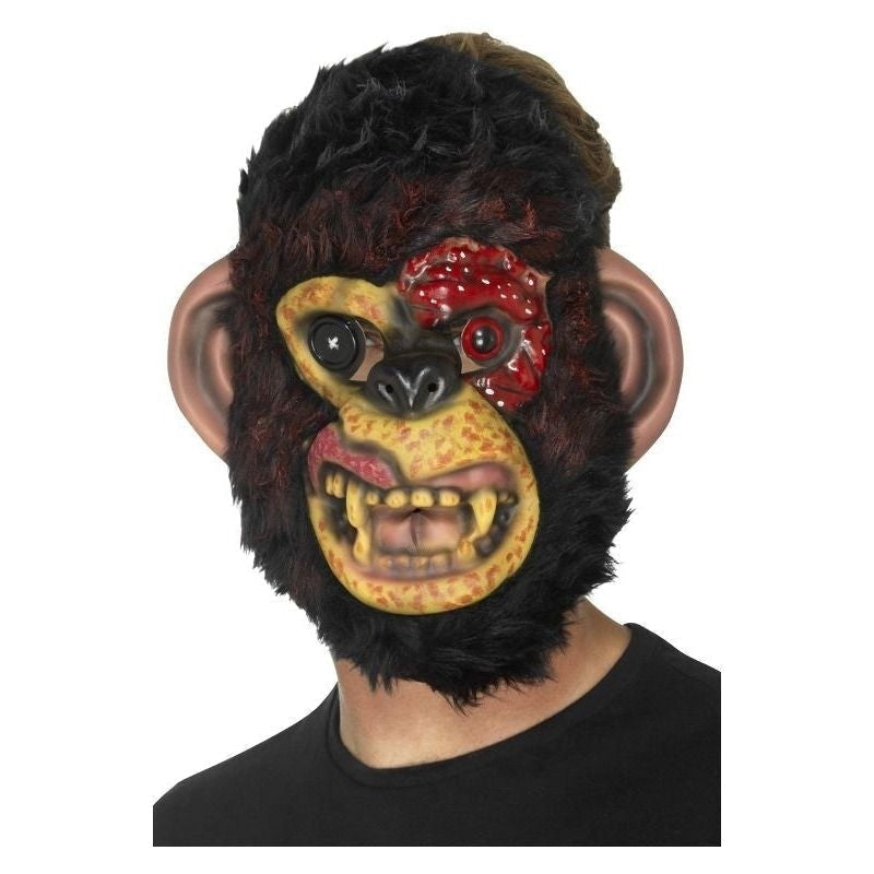 Size Chart Zombie Chimp Mask Adult Black Fur