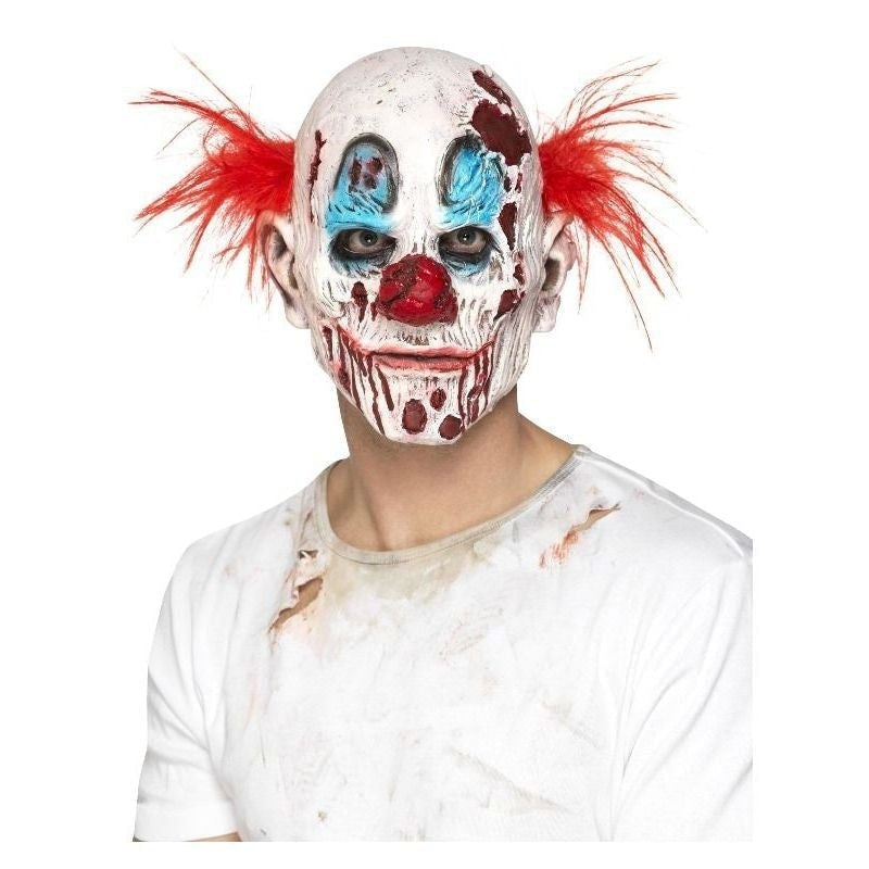Zombie Clown Mask Foam Latex Adult White Red 2