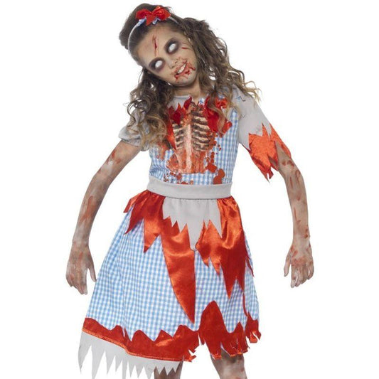 Zombie Country Girl Costume Kids Blue 1