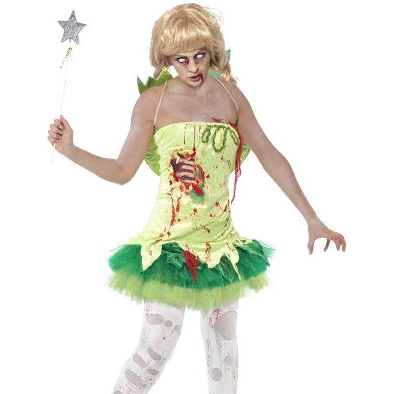 Zombie Fairy Costume Adult Green Red_1