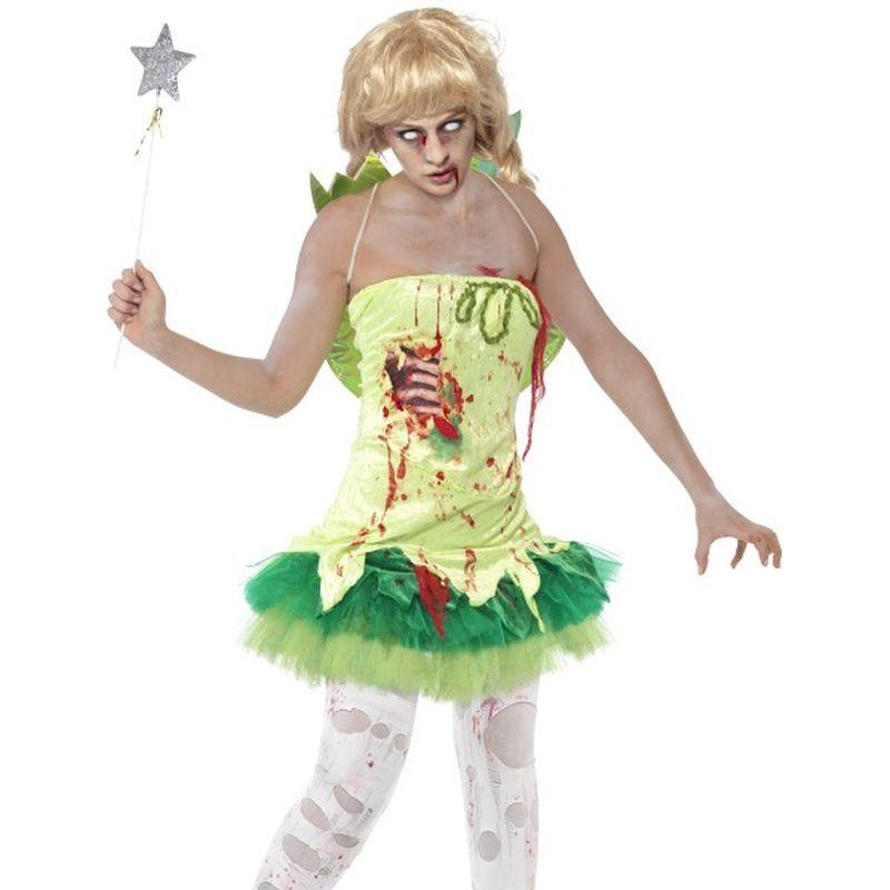 Zombie Fairy Costume Adult Green Red 1