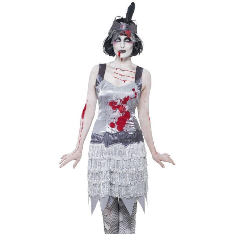 Zombie Flapper Dress Costume Adult Grey_1