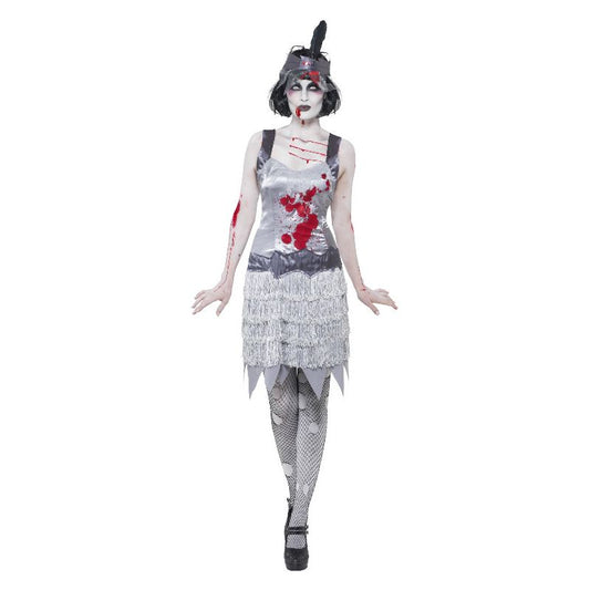 Zombie Flapper Dress Costume Grey Adult 1