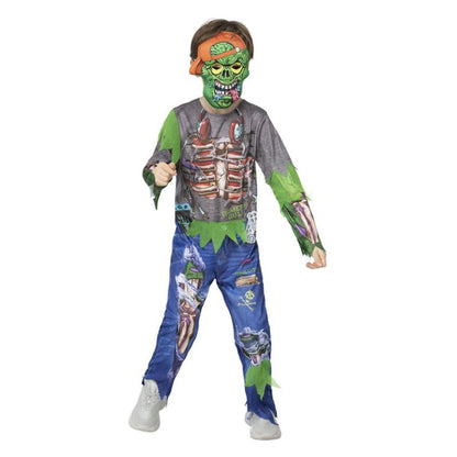 Zombie Gamer Costume Child Multi Coloured All In One and EVA Mask 1