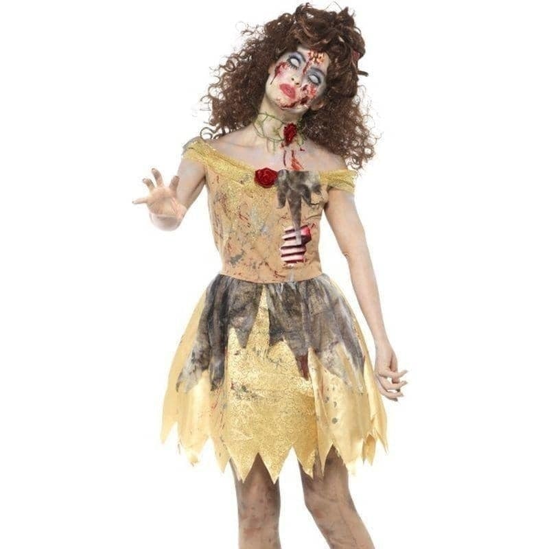 Zombie Golden Beauty Fairytale Costume Womens Yellow 1