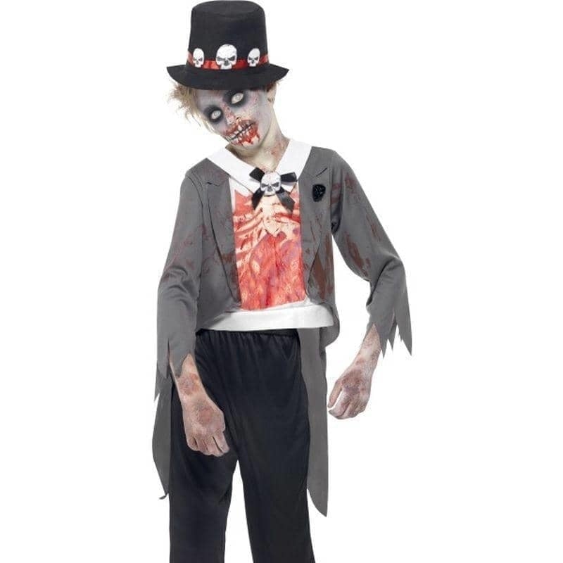 Zombie Groom Costume Kids Black_1