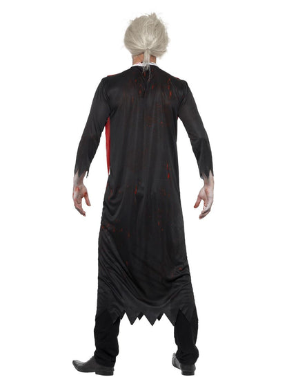 Zombie High Priest Mens Costume Black Blood Stained Tunic and Cross Necklace 3