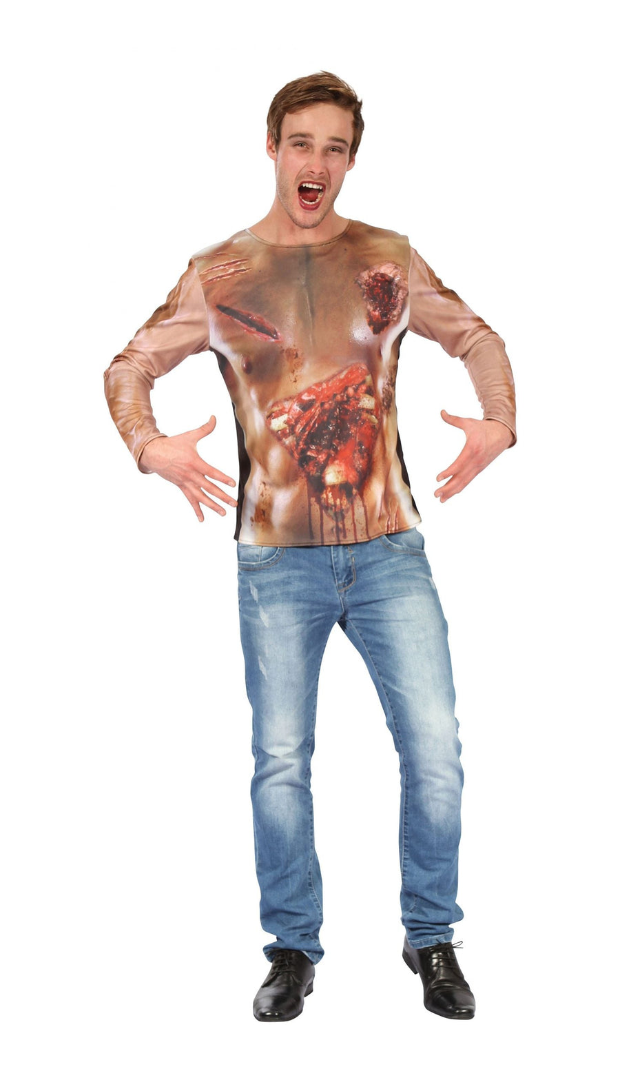Zombie Man 3D Print-Shirt Adult Costume_1