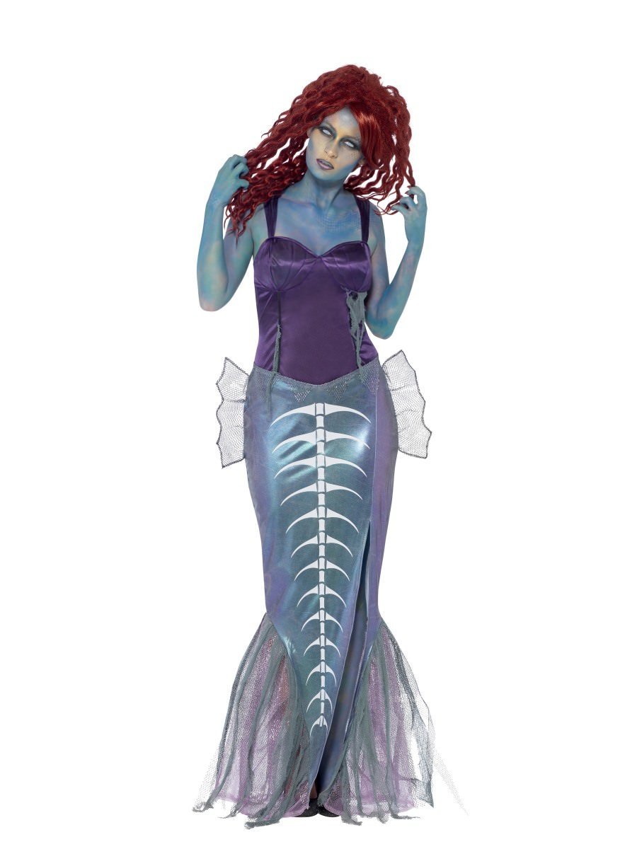 Zombie Mermaid Costume Adult Purple_4