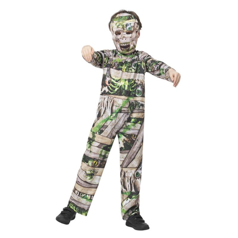 Zombie Mummy Costume Child Brown Green_1