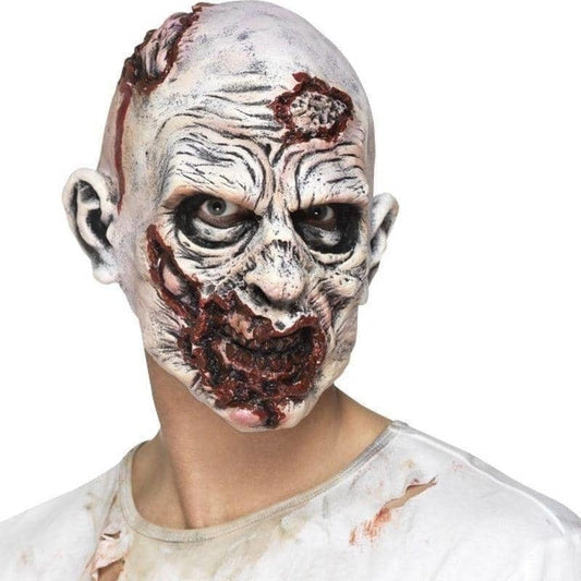 Zombie Overhead Mask Foam Latex Adult White Red 1
