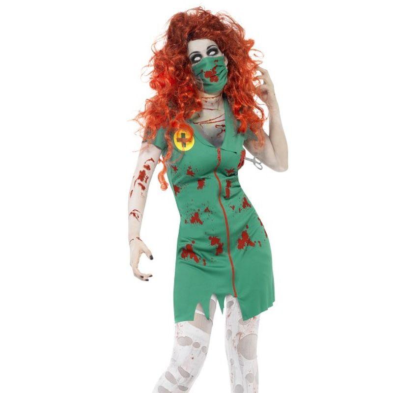 Zombie Scrub Nurse Costume Adult Green_1