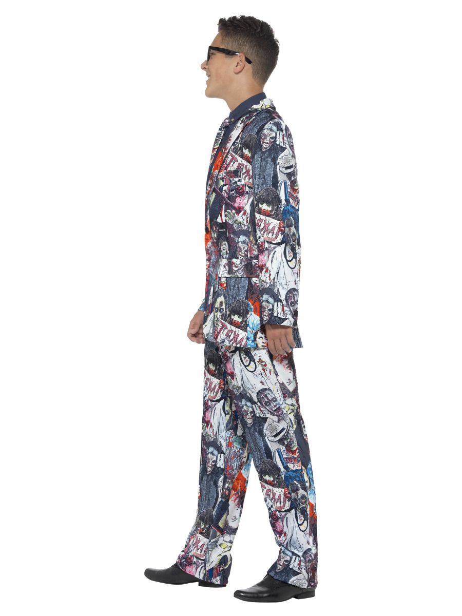 Zombie Suit Teen Costume Multi-Coloured Jacket Trousers Tie 2
