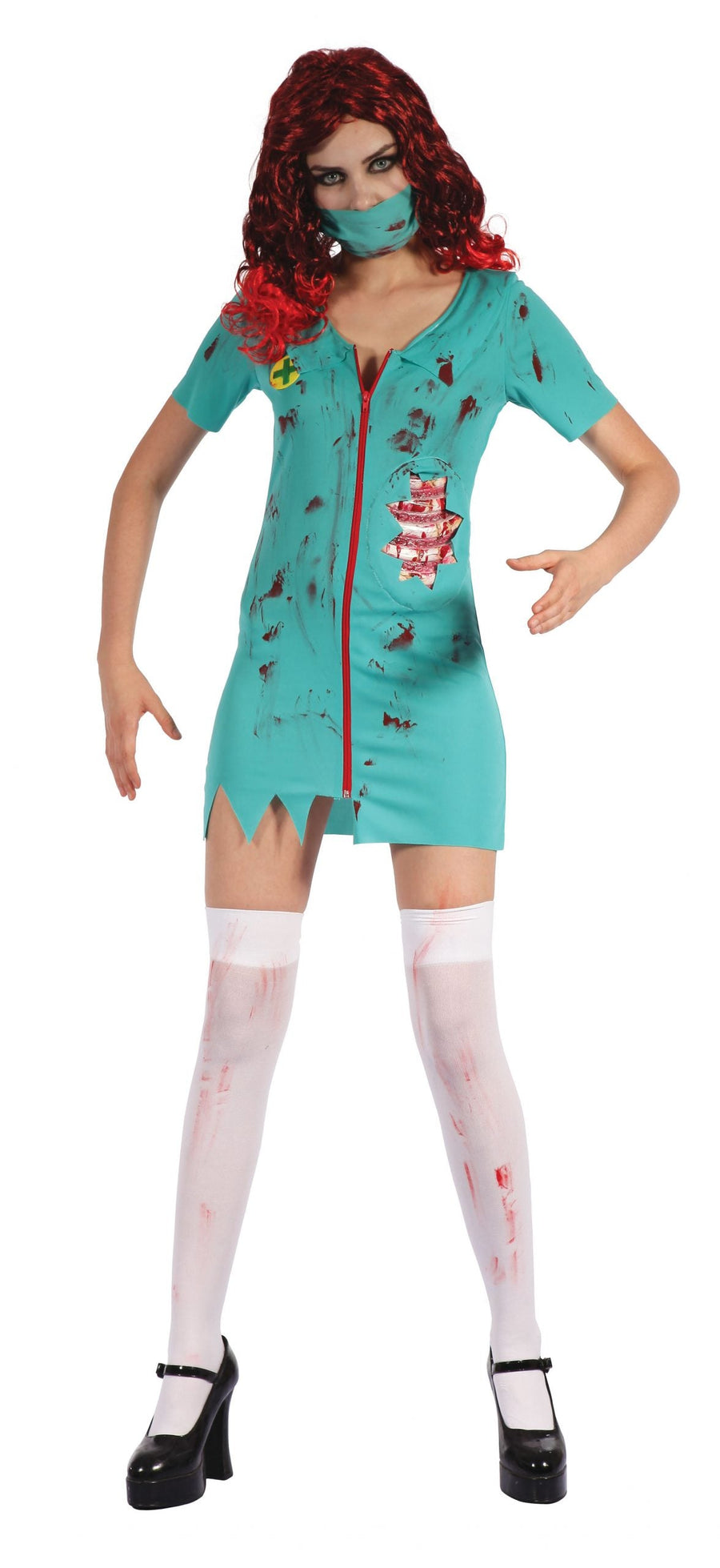 Zombie Surgeon Lady Dress & Mask Adult Costume Female_1