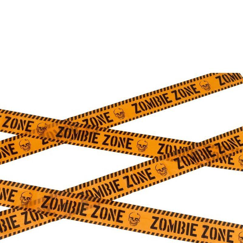 Zombie Zone Caution Tape Adult Orange Black 6 M_1