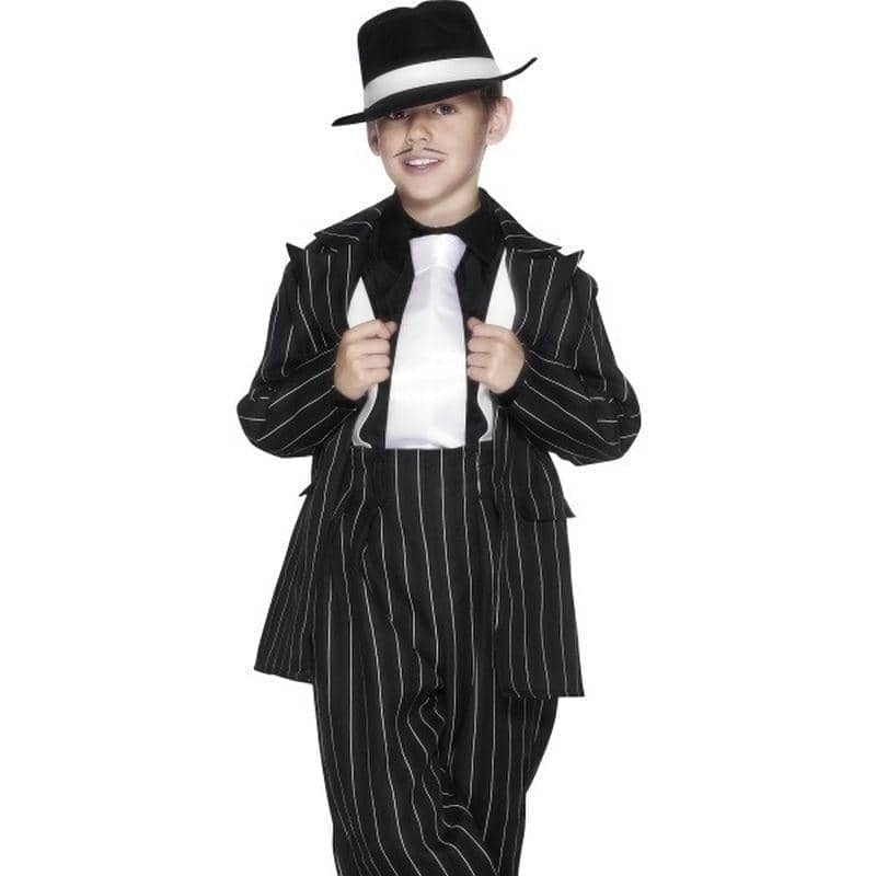 Zoot Suit Costume Kids Black White Jacket Trousers Braces Set 1