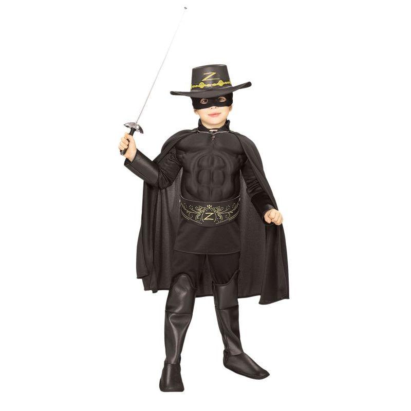Zorro Deluxe Muscle Chest Child Costume 1