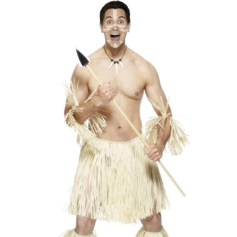 Zulu Warrior Costume Adult Cream Straw Skirt 1