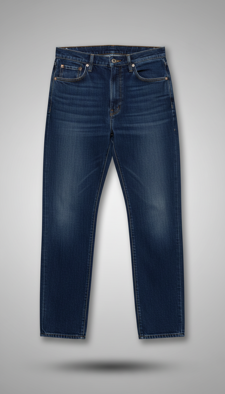 Relaxed-fit indigo denim jeans