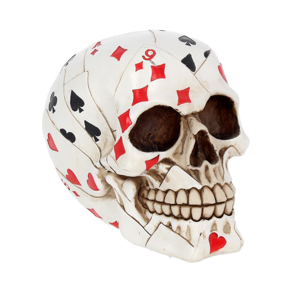 Dead Mans Hand Playing Card Skull Ornament 15cm 1
