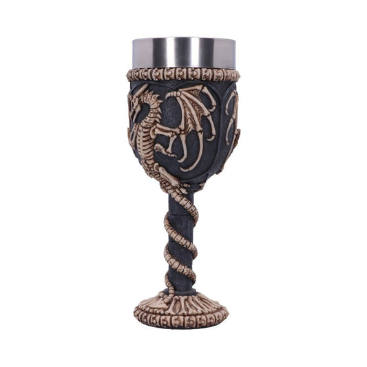 Realistic Fossilised Dragon Remains Skeleton Goblet Wine Glass 19cm 2