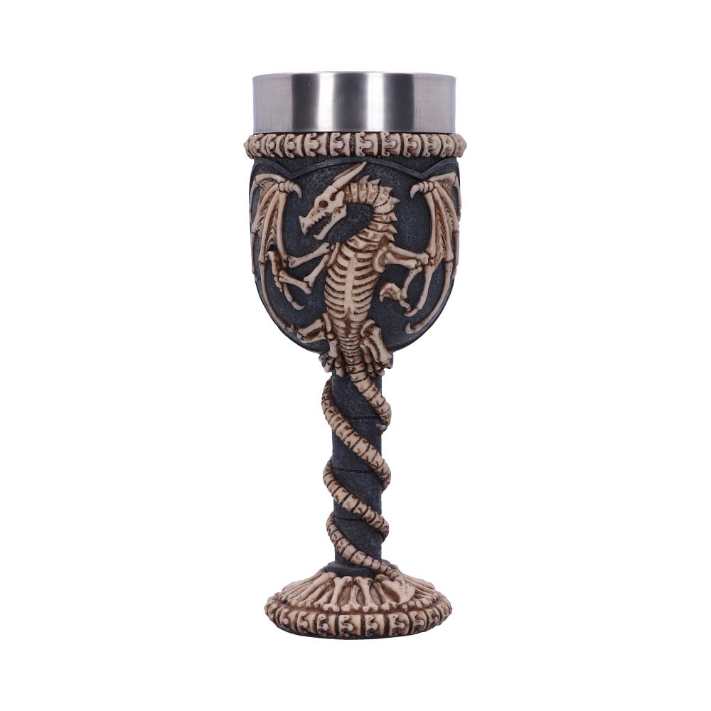 Realistic Fossilised Dragon Remains Skeleton Goblet Wine Glass 19cm 3