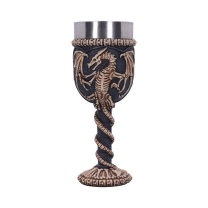 Realistic Fossilised Dragon Remains Skeleton Goblet Wine Glass 19cm 3