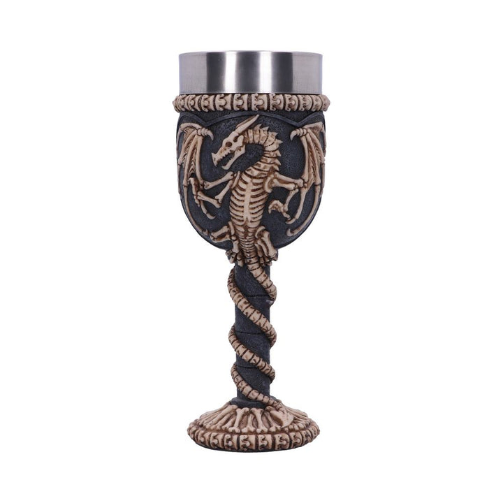 Realistic Fossilised Dragon Remains Skeleton Goblet Wine Glass 19cm 3