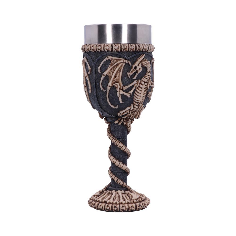 Realistic Fossilised Dragon Remains Skeleton Goblet Wine Glass 19cm 4