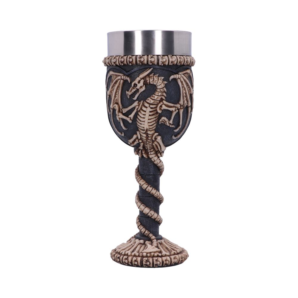 Realistic Fossilised Dragon Remains Skeleton Goblet Wine Glass 19cm 1