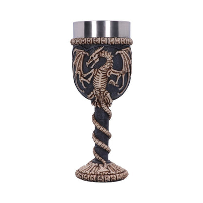 Realistic Fossilised Dragon Remains Skeleton Goblet Wine Glass 19cm 1