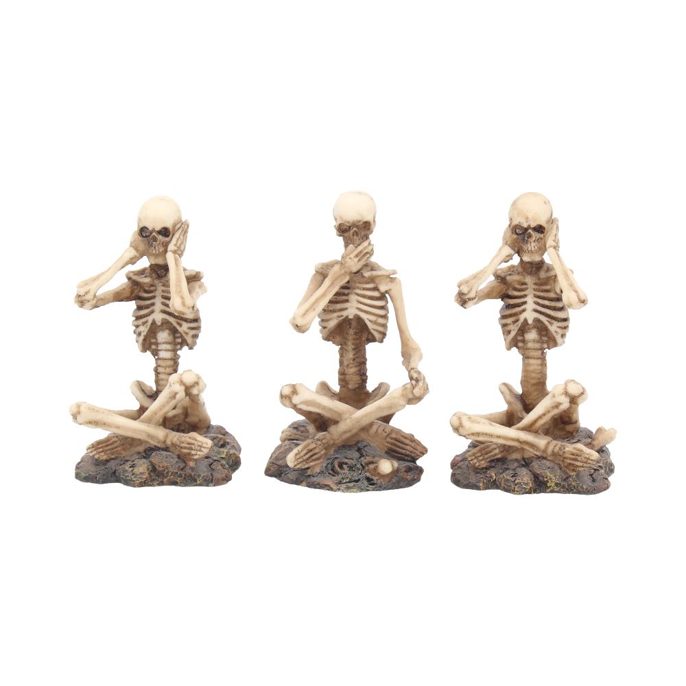 See No Hear Speak Three Wise Skeletons Figurines  8.5cm 1