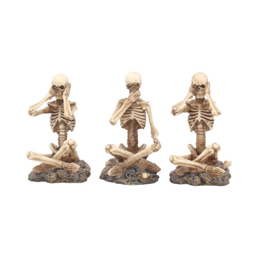 See No Hear Speak Three Wise Skeletons Figurines  8.5cm 1