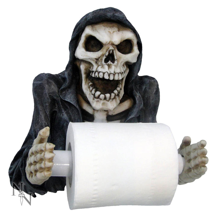 Skeleton Grim Reapers Revenge Toilet Roll Paper Holder 26cm